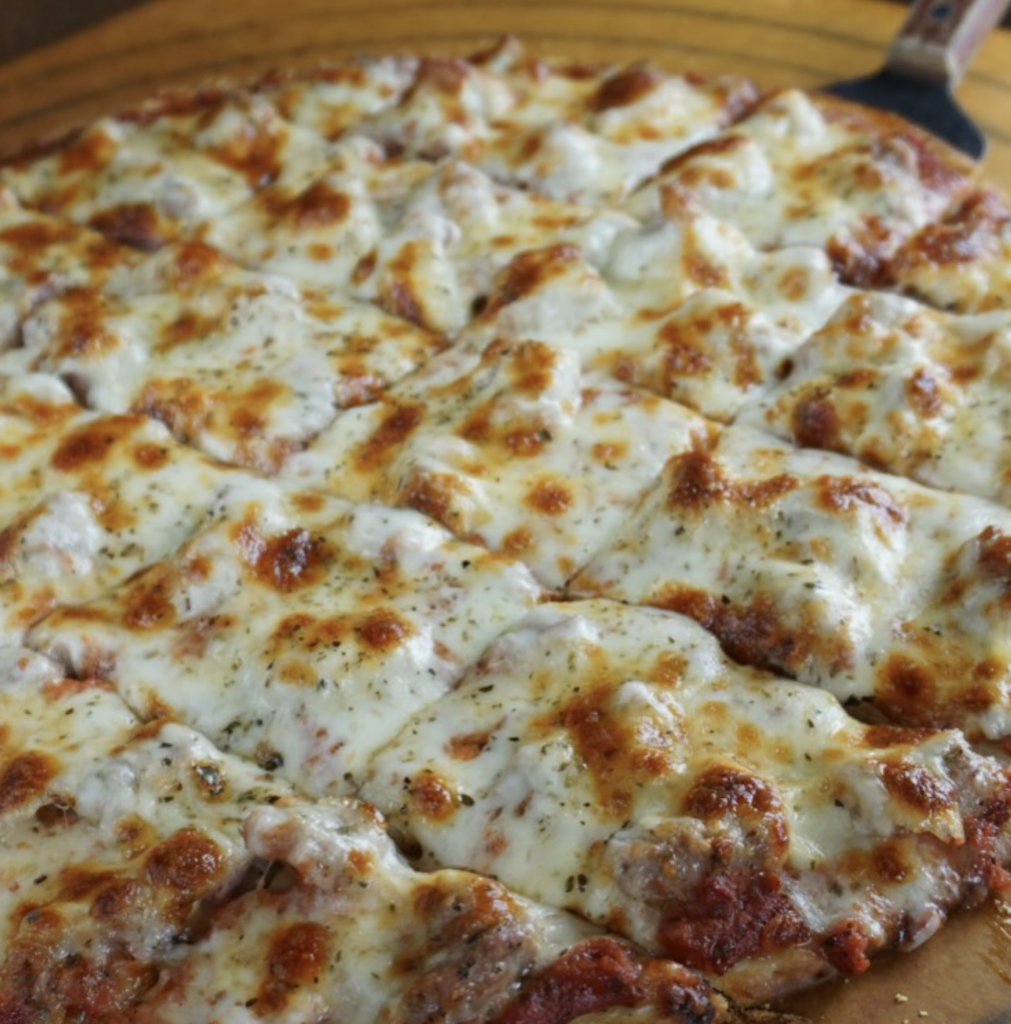 The Spot Evanston Thin Crust Pizza Close Up